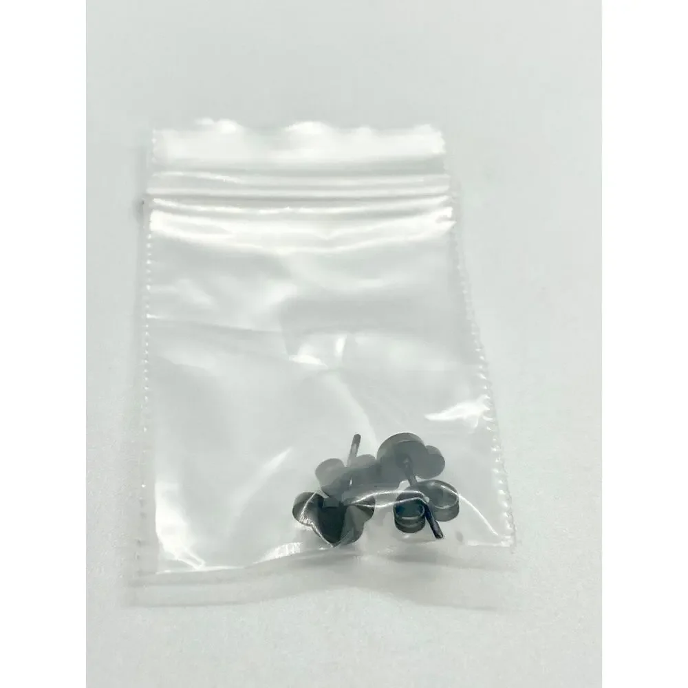 Black Stainless Steel Mickey Mouse Silhouette Stud Earrings